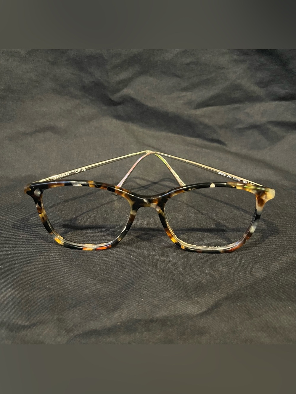 Longchamp Tortoiseshell Eyeglass Frames with Metal Arms - Classic Style